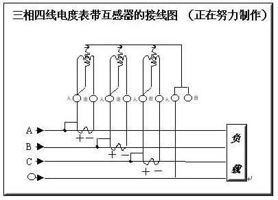 三相四線電度表帶互感器的接線圖 