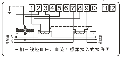 DSSY331-MD3經(jīng)電壓、電流互感器接入式接線圖