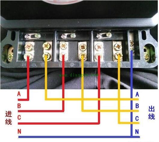 三相四線電子式電能表直通式如何接線？